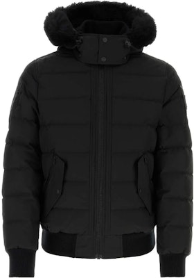 Moose Knuckles Jaket Hoodie Hitam Solid dengan Ritsleting. M33MB014S-305 Order Moose Knuckles Jaket Hoodie Hitam Solid dengan Ritsleting. M33MB014S-305