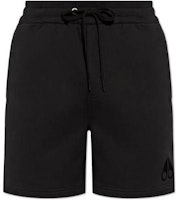 Moose Knuckles Black Solid Elastic Straight-Fit Casual Shorts M14MR7930-292 Moose Knuckles Black Solid Elastic Straight-Fit Casual Shorts M14MR7930-292