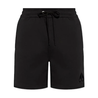 Moose Knuckles Black Solid Elastic Straight-Fit Casual Shorts M14MR7930-292