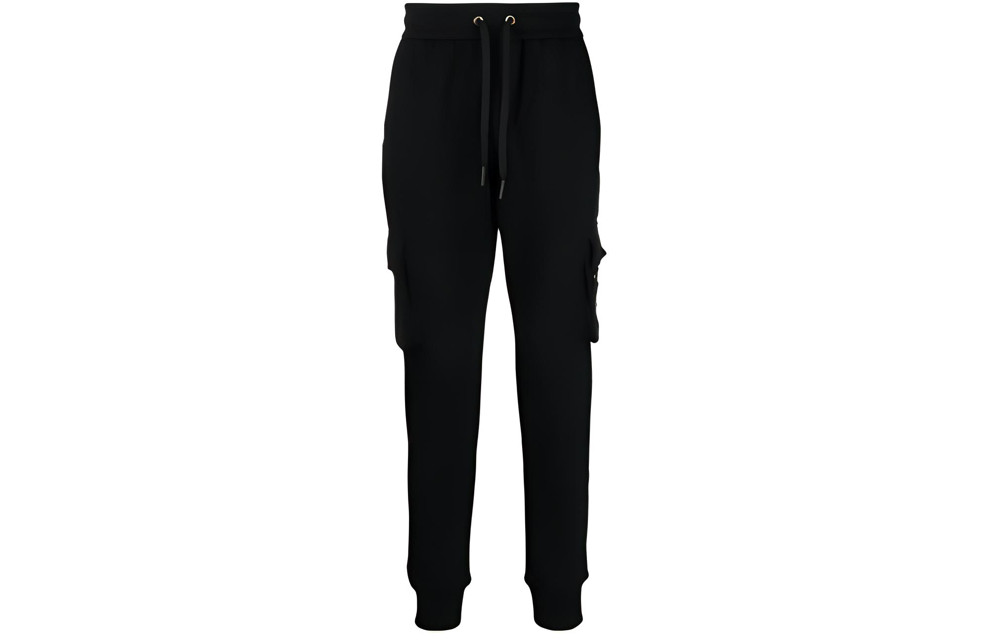 Moose Knuckles  Black Tapered Drawstring Sweatpants with Patch Design. M33MR777G-292