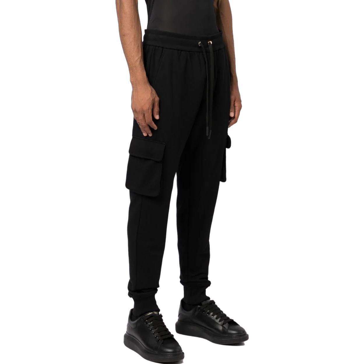 Purchase 驼鹿扣标贴设计黑色抽绳锥形休闲裤 M33MR777G-292