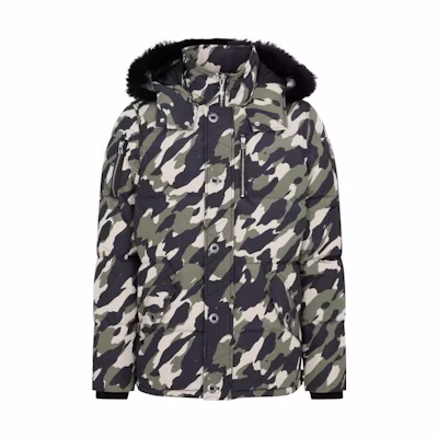 Moose Knuckles Green Camo Hooded Down Jacket. M32MJ128CS-1069