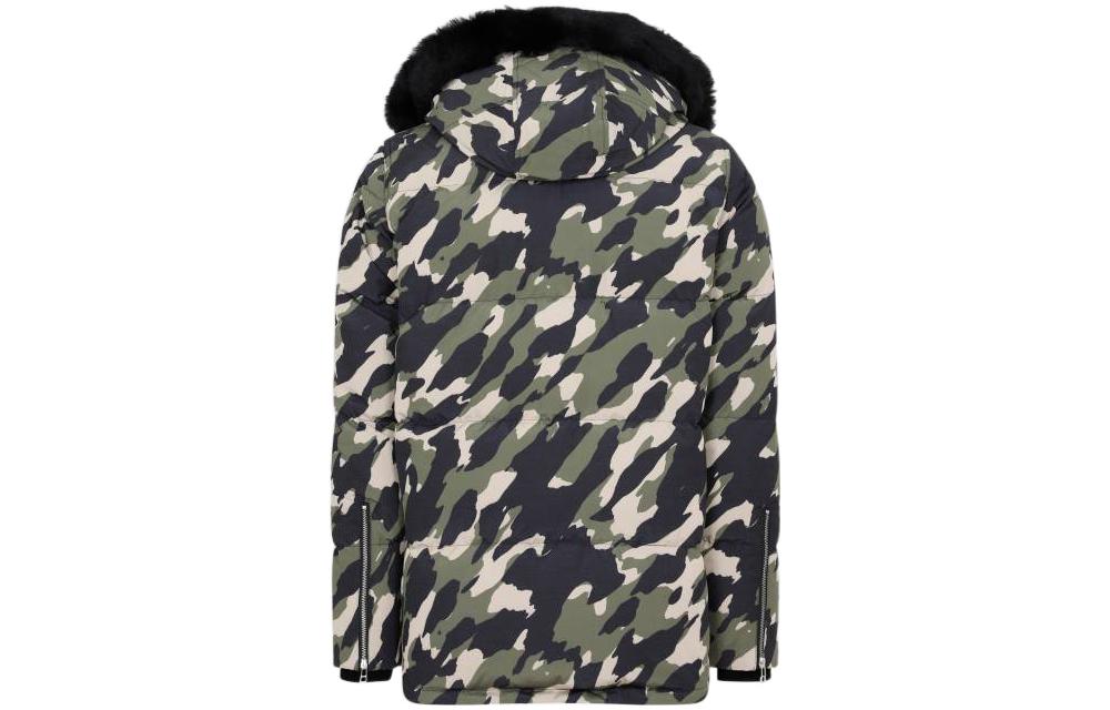 Lookbook Moose Knuckles 绿色迷彩连帽羽绒夹克. M32MJ128CS-1069