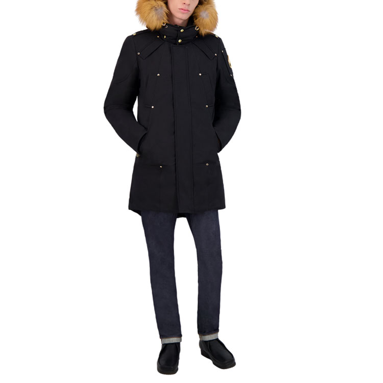 Lookbook Moose Knuckles Little Scissors Jaket Hoodie Bulu Hitam. M39MP261G-294