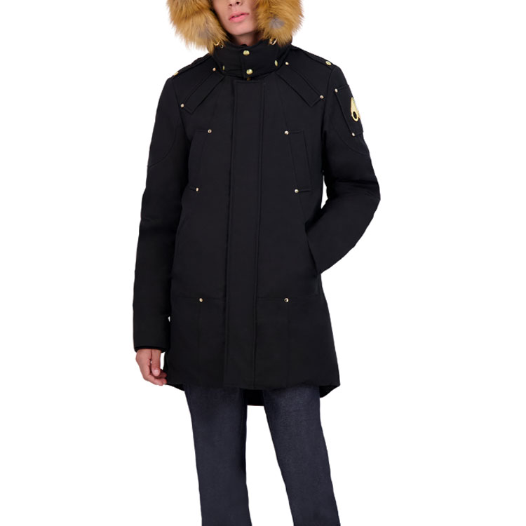 Sizing Moose Knuckles Little Scissors Jaket Hoodie Bulu Hitam. M39MP261G-294