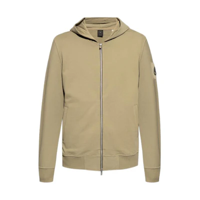 Moose Knuckles Solid Green Zip-Up Hoodie Jacket. M14MS609-1376