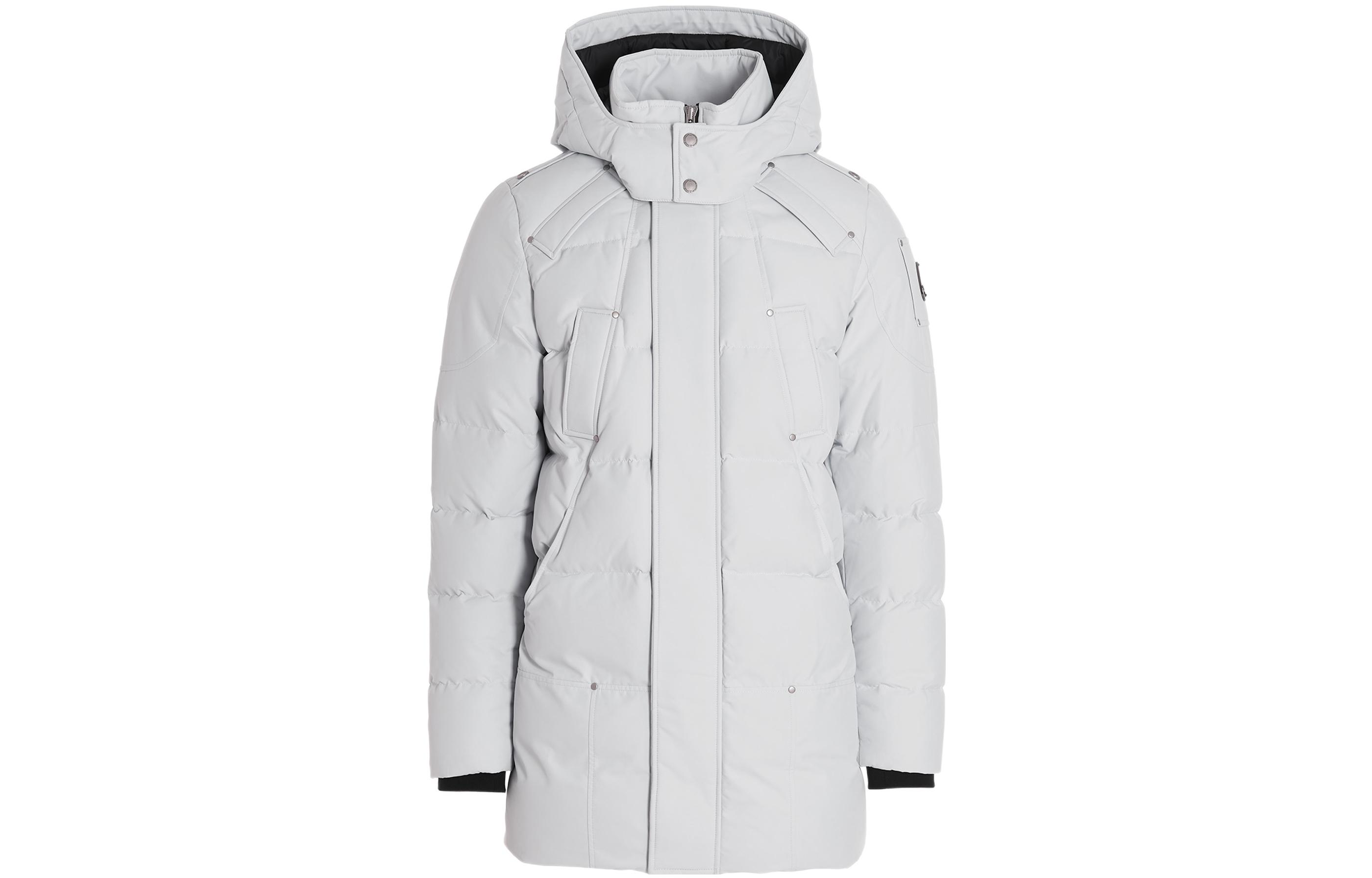 Moose Knuckles  White Solid Zip-Up Hooded Down Jacket. M32MP221-N981 圖 2