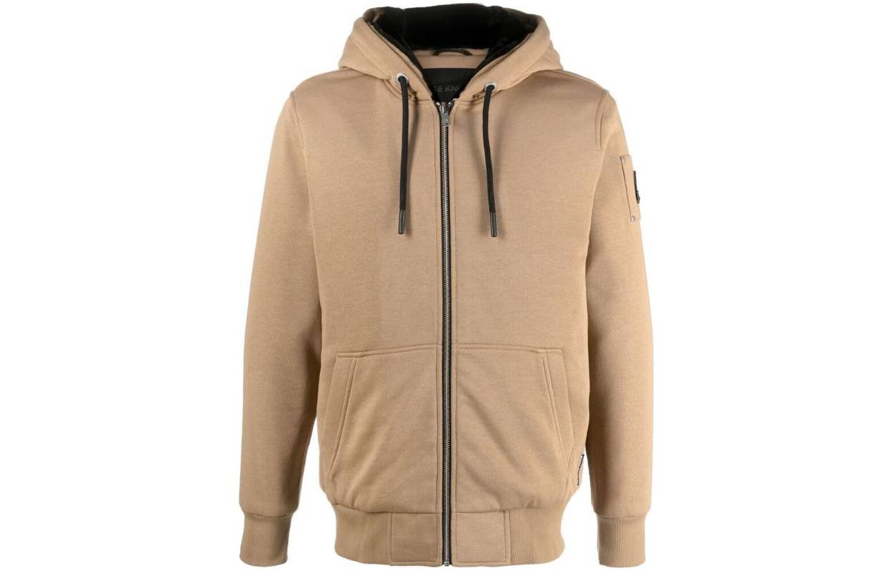 Order Moose Knuckles Jaket Hoodie Warna Solid dengan Resleting. M32MS600-121