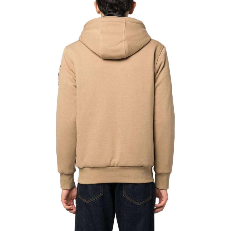 Shop Moose Knuckles Jaket Hoodie Warna Solid dengan Resleting. M32MS600-121