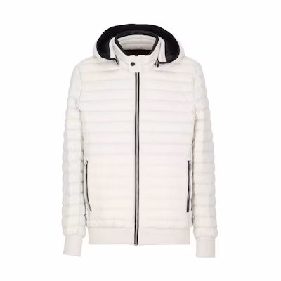 Moose Knuckles Air Down Quilted Hooded Jacket White M13MB001-1103