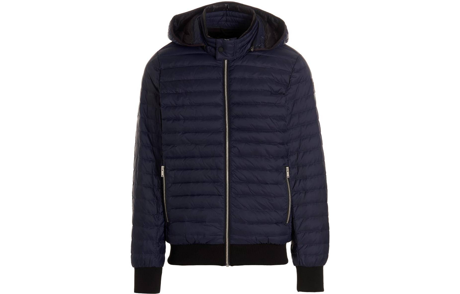 Moose Knuckles Air Down Quilted Hooded Long Sleeve Jacket Navy - SS23 M13MB001-833