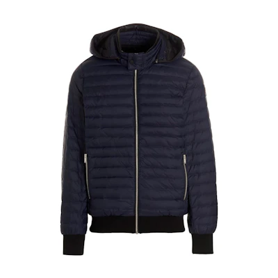 Moose Knuckles Air Down Quilted Hooded Long Sleeve Jacket Navy - SS23 M13MB001-833