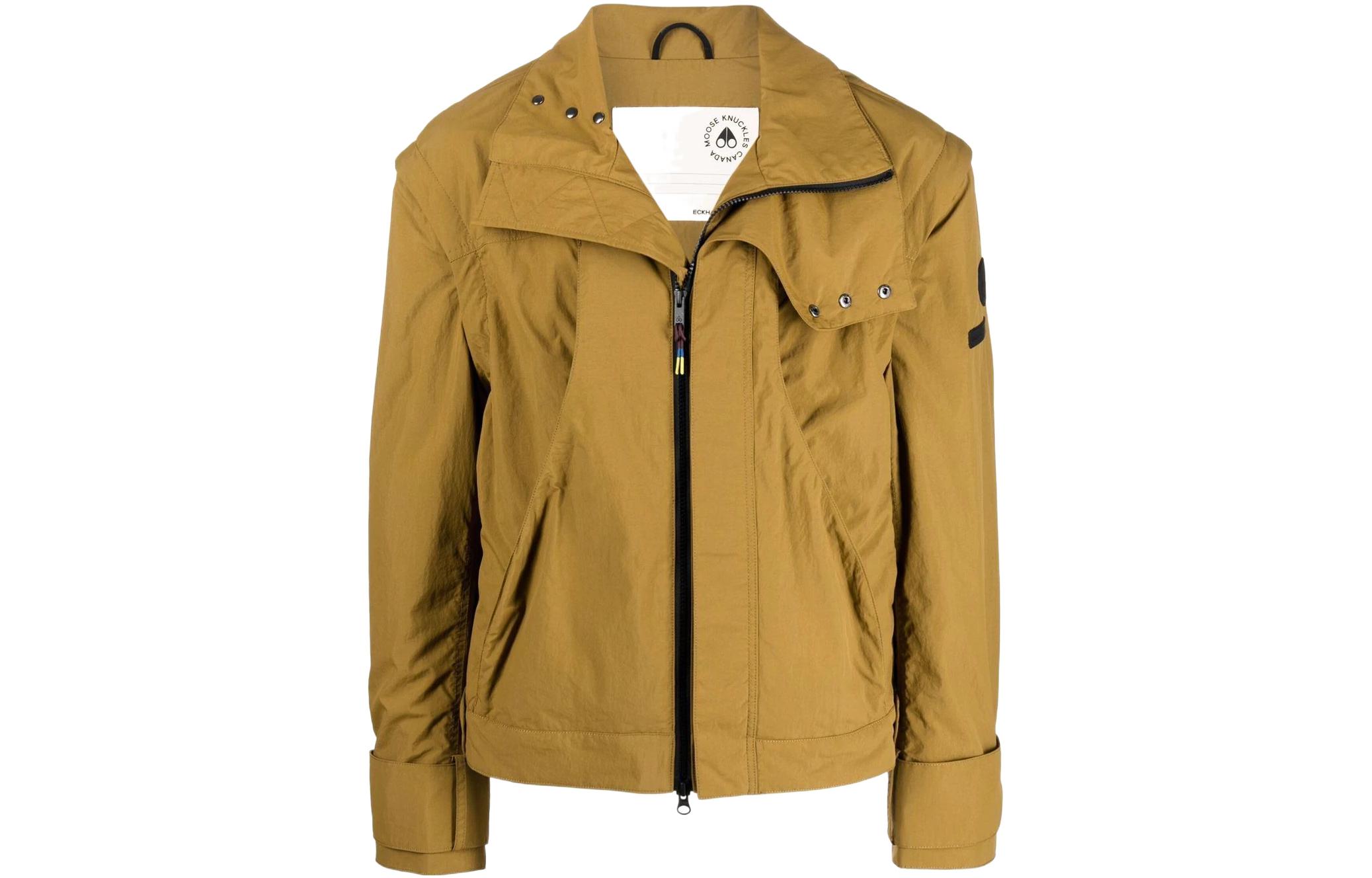 Moose Knuckles Appliqué Side Zip Pocket Stand Collar Jacket - Coat M12MJ210EL931