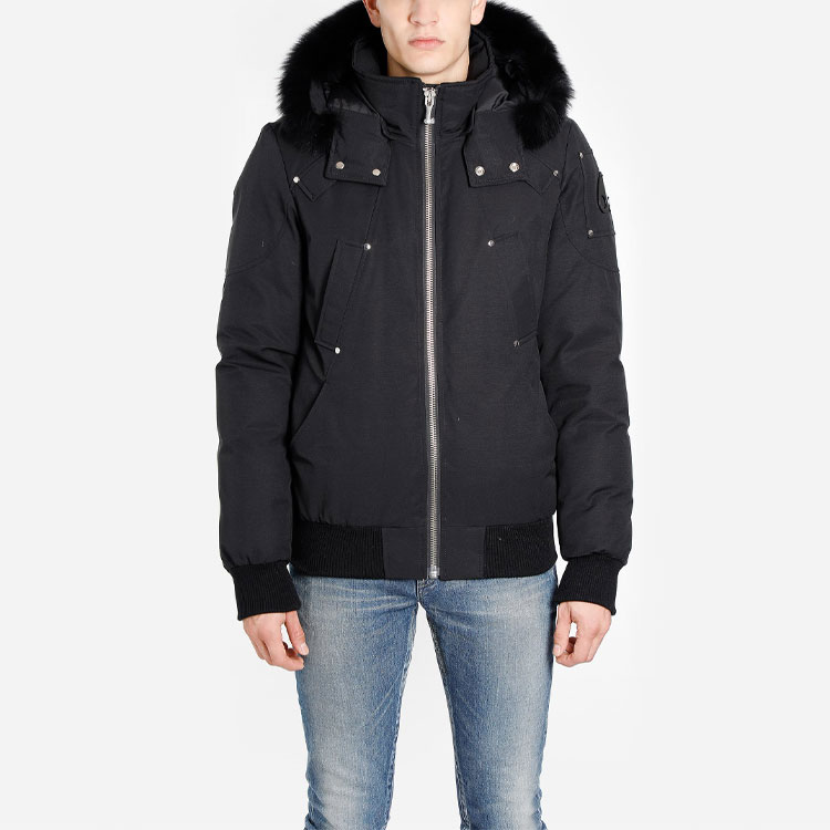 Details for Moose Knuckles男女款黑色带毛领Ballistic经典飞行员羽绒夹克. MK2000MB-291