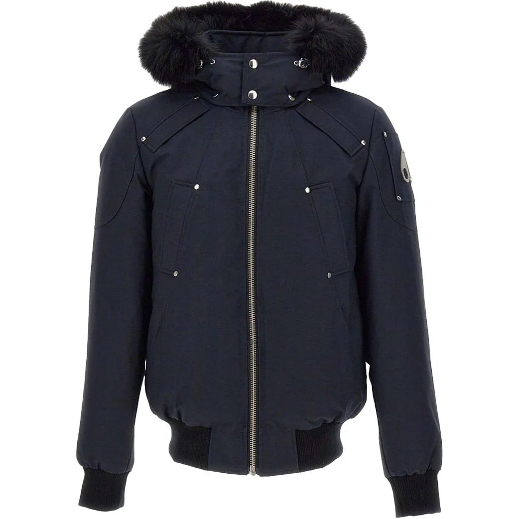 Moose Knuckles Ballistic Classic Slim Fit Fur Hood Puffer Jacket Navy/Black Unisex MK2000MB-402