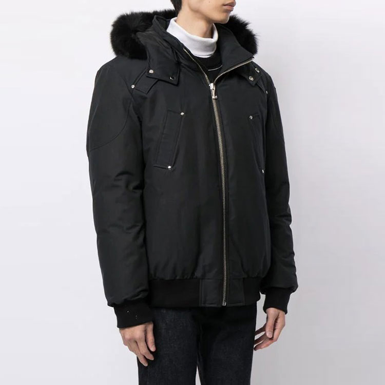 Purchase Moose Knuckles Ballistic Jaket Puff Slim Fit Bulu Hoodie Navy/Hitam Unisex MK2000MB-402