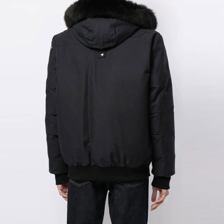 Details for Moose Knuckles Ballistic Jaket Puff Slim Fit Bulu Hoodie Navy/Hitam Unisex MK2000MB-402