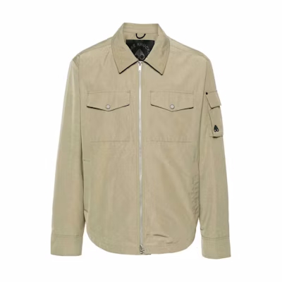 Moose Knuckles Beige Slim Fit Zip-Up Jacket with Plain Lapel Design M14MJ105-1376