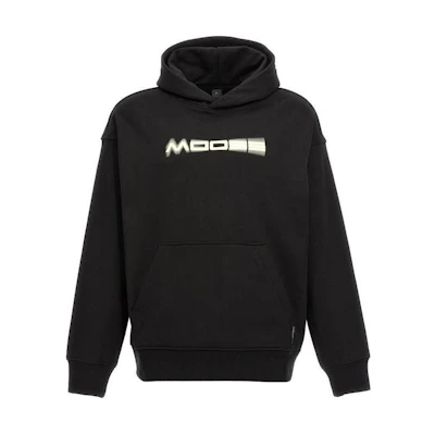 Moose Knuckles Black Hoodie with Logo Print M14MS628-292
