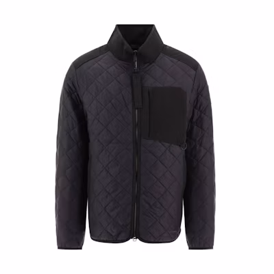 Moose Knuckles Black Letter Print Zip-Up Jacket with Stand Collar M33MJ143-292