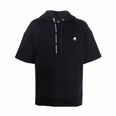 Moose Knuckles Black Logo Hoodie with Short Sleeves M12MS630292292