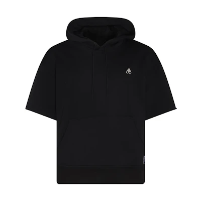 Moose Knuckles Black Pullover Hoodie with Logo and Drawstring Design M13MS616292