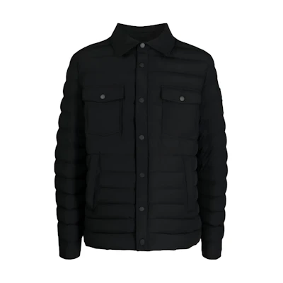 Moose Knuckles Black Solid Collar Button-Up Long Sleeve Jacket M33MJ183292