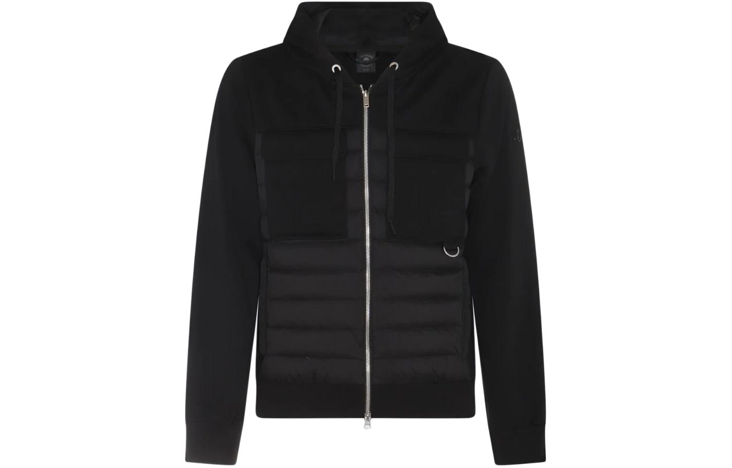 Moose Knuckles Black Solid Color Hoodie Jacket M14MS604-313