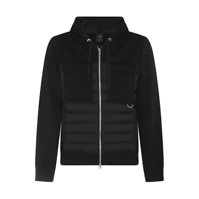 Moose Knuckles Black Solid Color Hoodie Jacket M14MS604-313