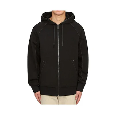 Moose Knuckles Black Solid Color Raglan Sleeve Zip Hoodie M33MS628-292