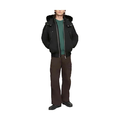 Moose Knuckles Black Solid Color Zip Hoodie Jacket M33ML000S-305