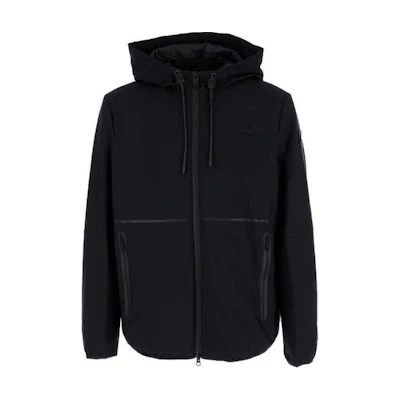 Moose Knuckles Black Solid Slim Fit Hoodie Zip-Up Jacket M14MJ121-292
