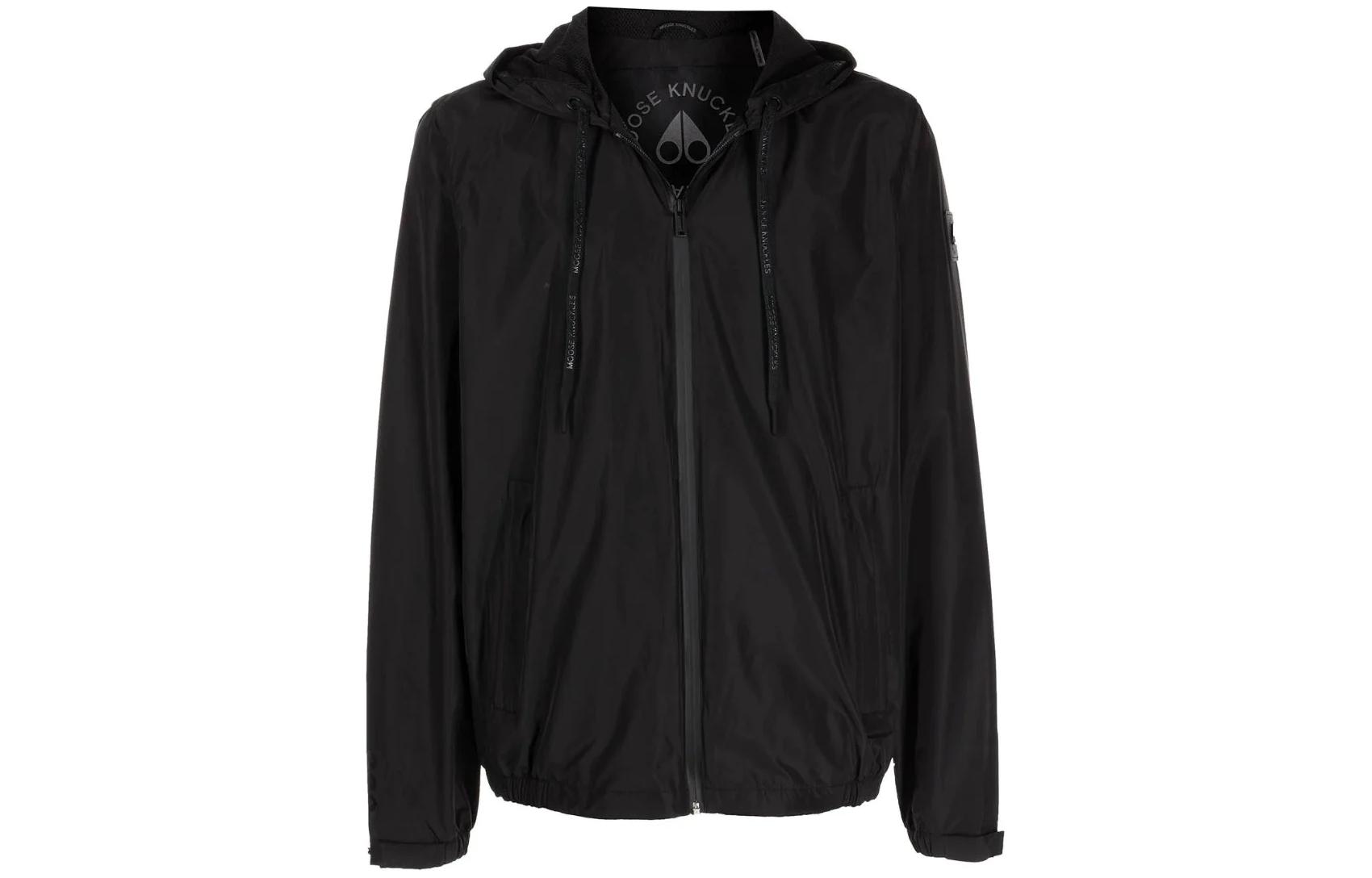 Moose Knuckles Black Solid Zip-Up Hoodie Jacket M12MJ133-292