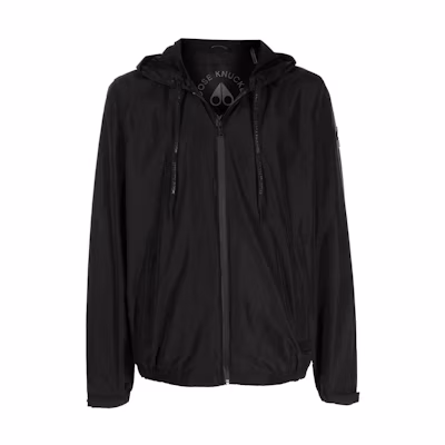 Moose Knuckles Black Solid Zip-Up Hoodie Jacket M12MJ133-292
