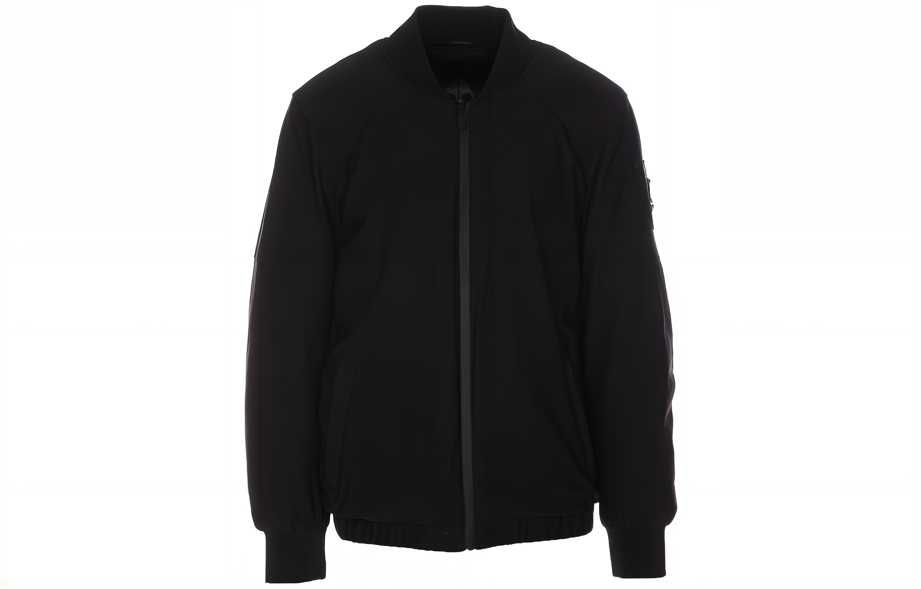 Moose Knuckles Black Solid Zip-Up Stand Collar Jacket M13MB005-292