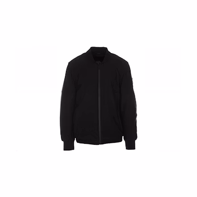 Moose Knuckles Black Solid Zip-Up Stand Collar Jacket M13MB005-292