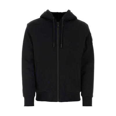 Moose Knuckles Black Unisex Hoodie Jacket with Back Logo Print Design M32MS629-804