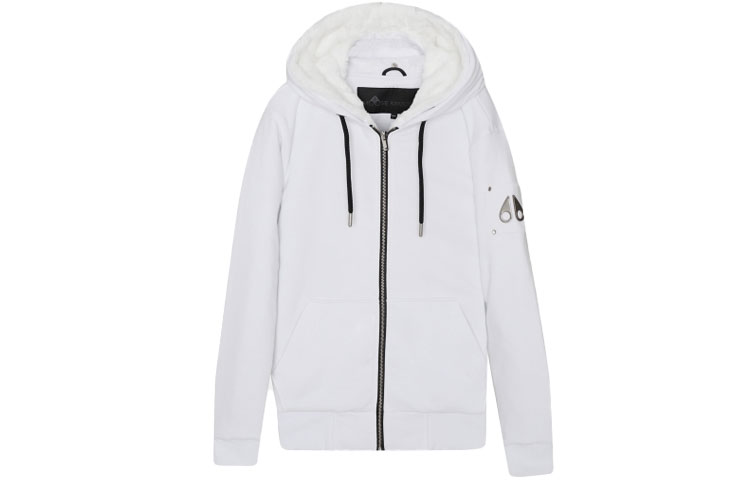 Moose Knuckles Classic Bunny FW21 Detachable Hood Zip-Up Hoodie Jacket White Men M31MS600-208