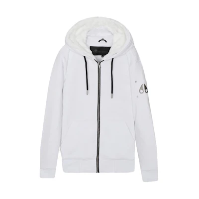 Moose Knuckles Classic Bunny FW21 Detachable Hood Zip-Up Hoodie Jacket White Men M31MS600-208