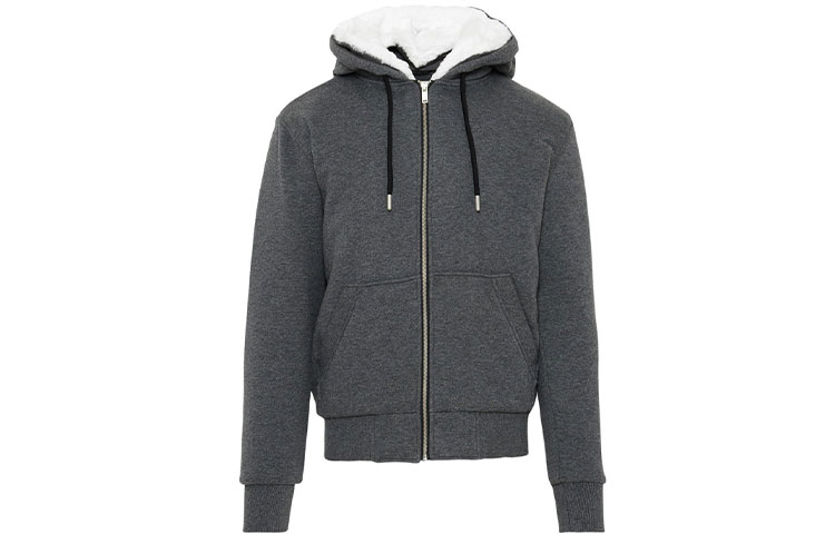 Moose Knuckles Classic Bunny FW21 Detachable Hoodie Zip Fleece Jacket Grey M31MS600-210