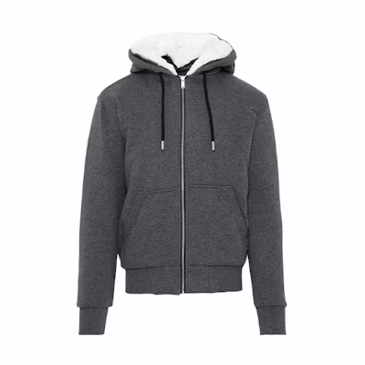 Moose Knuckles Classic Bunny FW21 Detachable Hoodie Zip Fleece Jacket Grey M31MS600-210