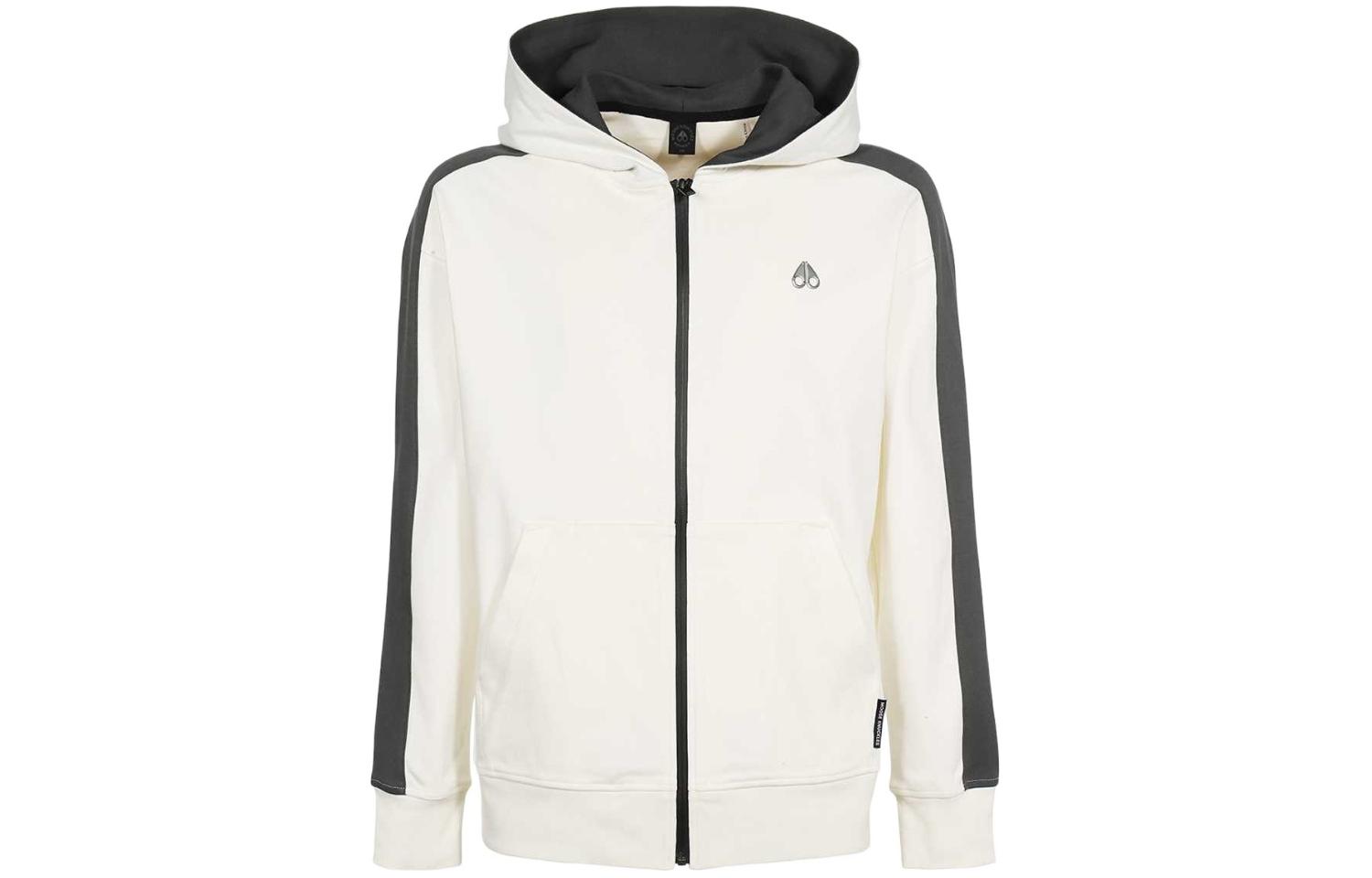 Moose Knuckles Colorblock Zip-Up Hoodie Jacket White M13MS6601-103