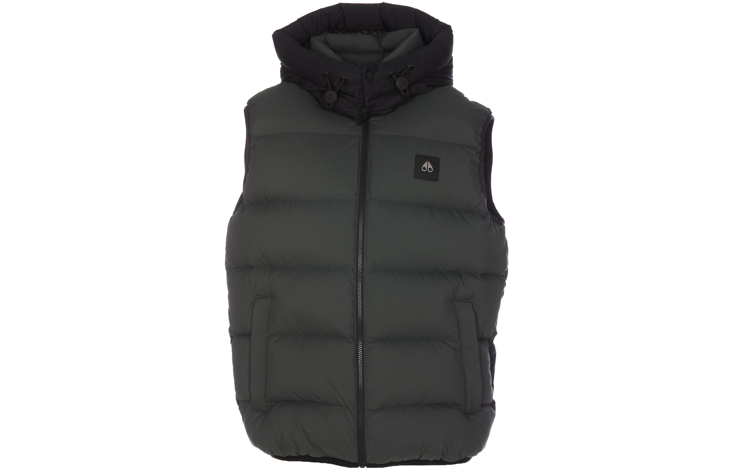 Moose Knuckles Colorblock Zip-Up Sleeveless Vest Unisex Green. M33MV4651-210