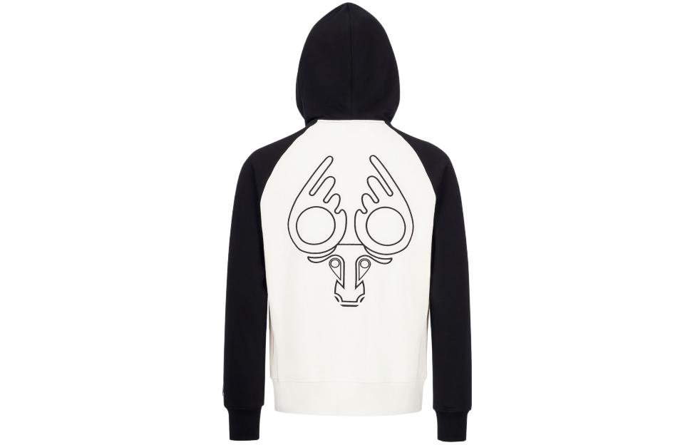 Lookbook ムースナックルズ カラーブロック ジップフーディー ユニセックス ブラック. M13MS611H