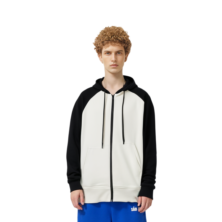 Sizing ムースナックルズ カラーブロック ジップフーディー ユニセックス ブラック. M13MS611H