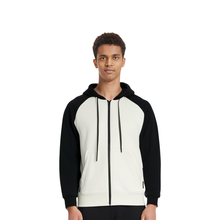 Cheap ムースナックルズ カラーブロック ジップフーディー ユニセックス ブラック. M13MS611H