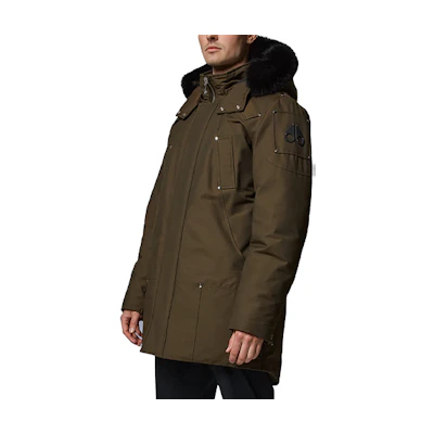 Moose Knuckles FW19 Stirling Army Green Parka Unisex Down Jacket with Fur Trim. MK4661MP-775