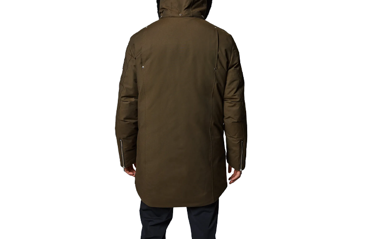 Lookbook 무스너클 FW19 스털링 아미그린 파카 유니섹스 다운 자켓 퍼 트림. MK4661MP-775