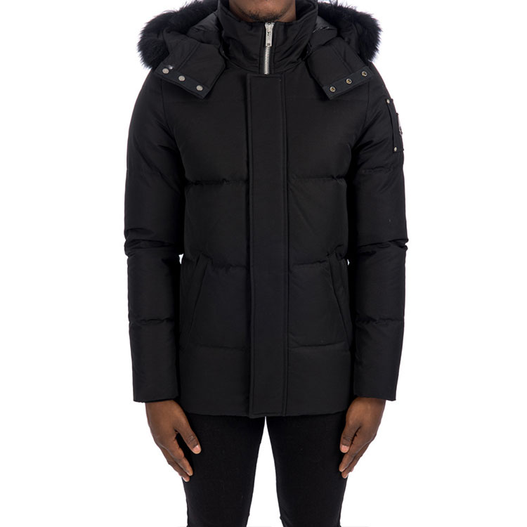 Purchase Moose Knuckles FW21 Jaket Puffer Hitam dengan Hood M31MJ178-291