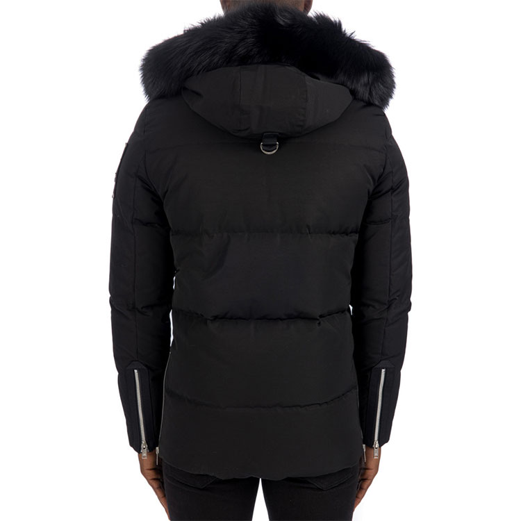 Sizing Moose Knuckles FW21 Jaket Puffer Hitam dengan Hood M31MJ178-291